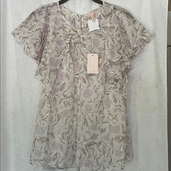 Rebecca Taylor Lilac Floral Blouse - Picture 1 of 8